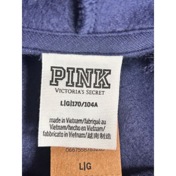 Victoria Secret PINK Crop Hoodie Blue Green Logo Hooded Long Sleeve M/L - Picture 7 of 8